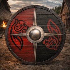 24"Handcrafted Wooden Viking