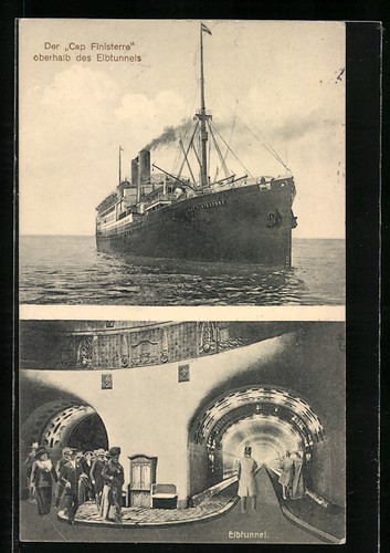 Postcard passenger ship cap - passenger,
