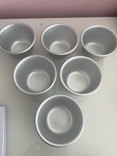 6 X Aluminium Individual Pudding bowl  moulds steamed tins 170ml