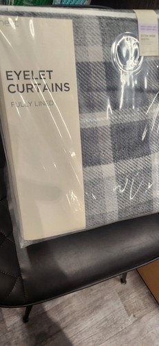 Next natural grey check - next, eyelet