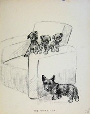 Original Old Antique Print