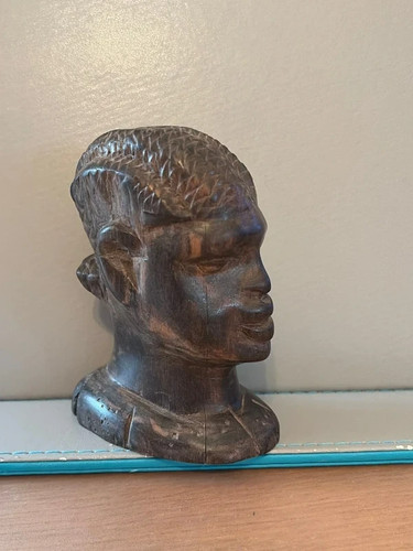 Vintage carved african head - african,