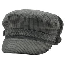 Corduroy Mariner Cap –Dark Green Greek Fisherman Breton Fiddler Sailor Captain