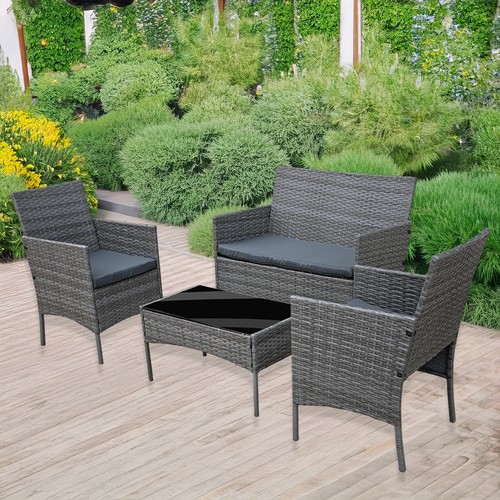 Piece outdoor rattan sofa - 4-piece,