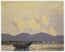 On a lake, Connemara, Paul Henry print in 10 x 12 inch mount ready to frame
