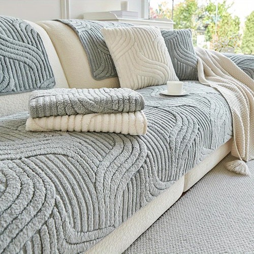 Thick plush sofa cover - plush,