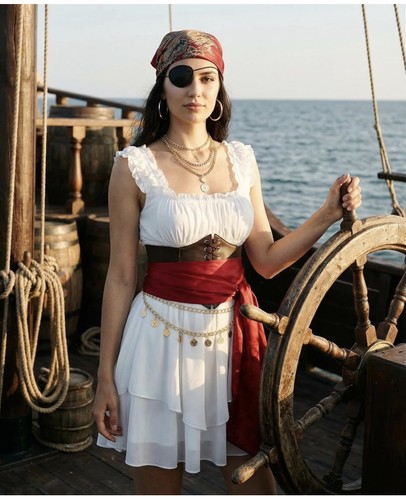 Pcs women pirate costume - 7,