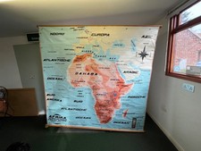 Vintage school Chart, Map of Africa, handprinted unique wall art, Retro map 