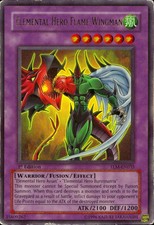 Yugioh Elemental Hero Flame Wingman Ultra Rare 1st Ed TLM-EN035 HEAVY PLAY