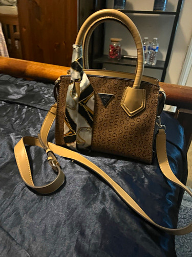 Guess beige brown - logo, satchel