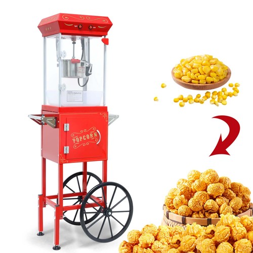 Retro popcorn maker cart - retro, red
