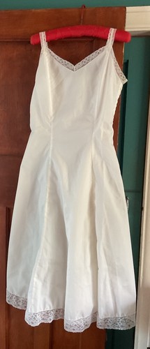 Vintage white nylon slip with
