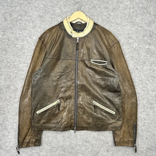 Armani jeans leather jacket - jeans,