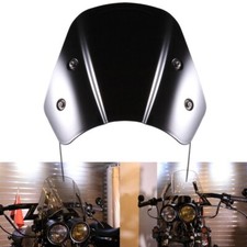 Retro Motorcycle Windshield - Universal Fit 5-7 Inch, Black, Durable PC Material