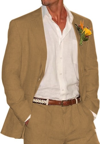 Men piece linen suit - men, 2