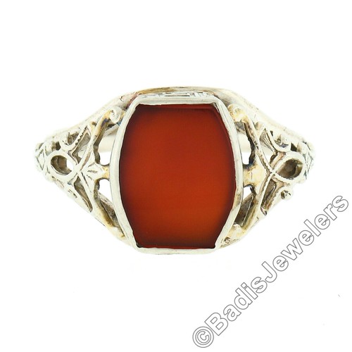 Antique 14k white gold - antique, bezel