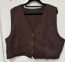 Gudrun SJoden Brown linen waist coat size XL