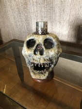 Papier Mache Skull Bottle For