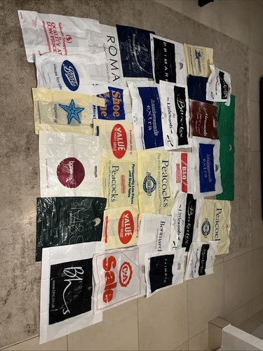 Vintage plastic carrier bags - carrier, x