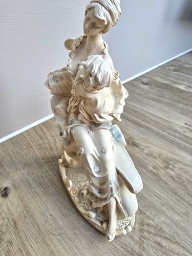 White porcelain figurine woman - figurine,