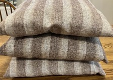 3 x Large Dunelm Striped Beige / Neutral Large Cushions Size 55 x 55cm