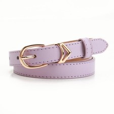 Ladies' alloy PU fine belt