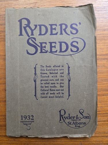 1932 ryders seeds catalogue - 1932,