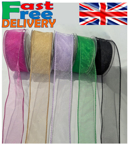 Sheer organza wired ribbon - sheer,