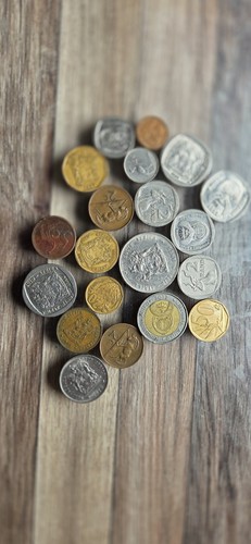 South african coins - coins, bag