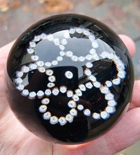 Vintage Edinburgh Crystal Millefiore Glass Paperweight - Signed/Letter E Centre