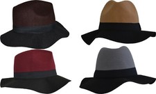 Ladies Fedora  Polyester Hats 4 Pcs