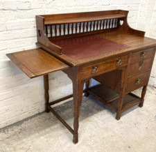 Antique Arts & Crafts Shapland & Petter Oak Writing Desk (Can Deliver)