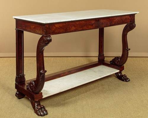 Antique mahogany marble top - mahogany, &