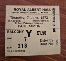 Paul Simon Concert Ticket 1973