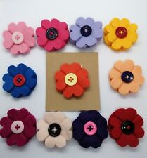 A Handmade Felt Flower Brooch - 4.5cm across, various colours, ideal gift/favour