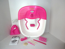 SCHOLL COLOURPOP PINK PEDICURE FOOT SPA WITH ACCESSORIES VERY CLEAN STERILISED