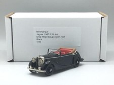 MINIMARQUE WHITE METAL 1947 JAGUAR 3.5 DROP HEAD OPEN ROOF BLACK 1/43