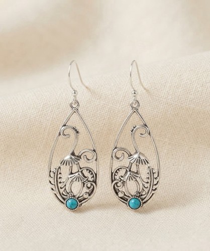 Silver earrings with turquoise