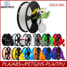 Geeetech Filament PLA/PETG/TPU/ABS+/Silk 1.75mm 0.5/1KG For FDM 3D Printer Black