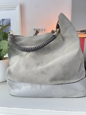 River Island Suede Leather Grey Slouchy Hobo Bag Shoulder Bag