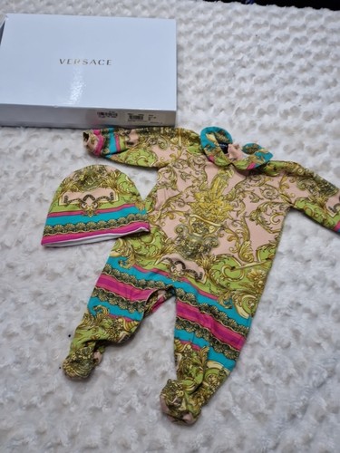 Versace baby babygrow and hat - babygrow,