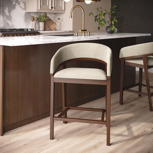 Walnut beige upholstered - walnut,