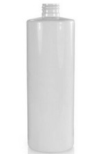 500ml White Glossy Cylindrical PET Plastic Bottle 24/410 Neck BOTTLE ONLY