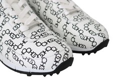 $1050 Designer JIMMY CHOO Women White Logo Shoes Fashion Sneakers Trainers 35.5