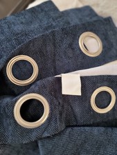 Divante navy Eyelet Curtains brand New No Tags 66 x 72In Drop