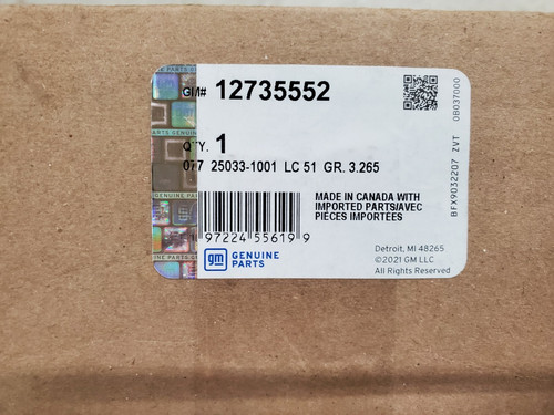 Genuine parts 12735552 - gm,