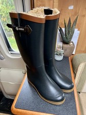 Womens Aigle Aiglentine Fur Lined Wellington Boots - UK Size 5.5 EU 39 Good!
