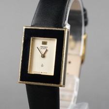 SEIKO 1977 Vintage 1609-5000 Women's Watch Gold 19mm New Battery New LeatherBand