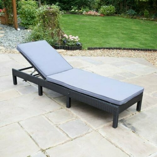 Rattan sun lounger - rattan,