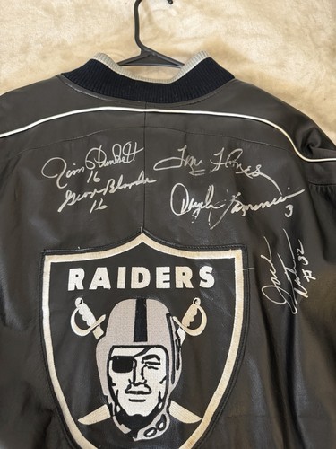 Raiders leather jacket signed - leather,